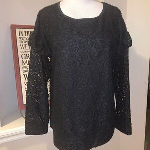 Juicy Couture black lace top, Large